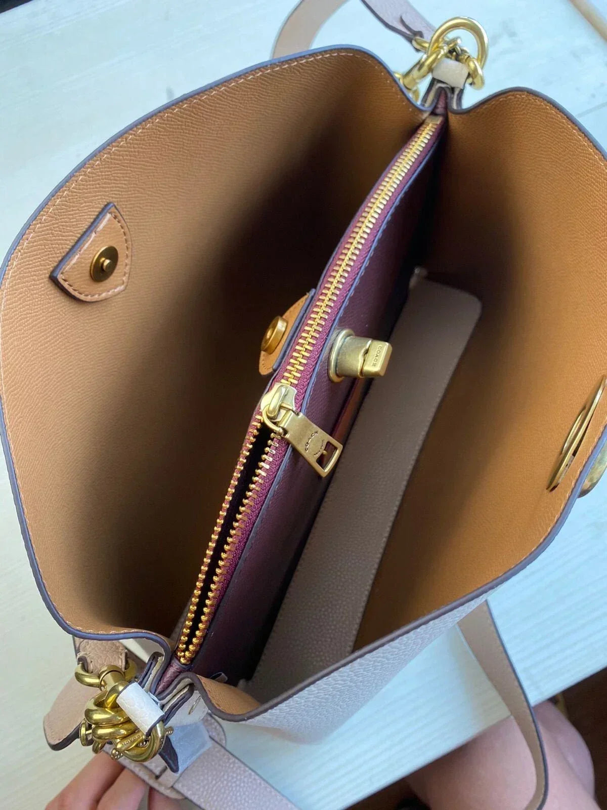 COACH Willow Shoulder Bag White Women's Bags