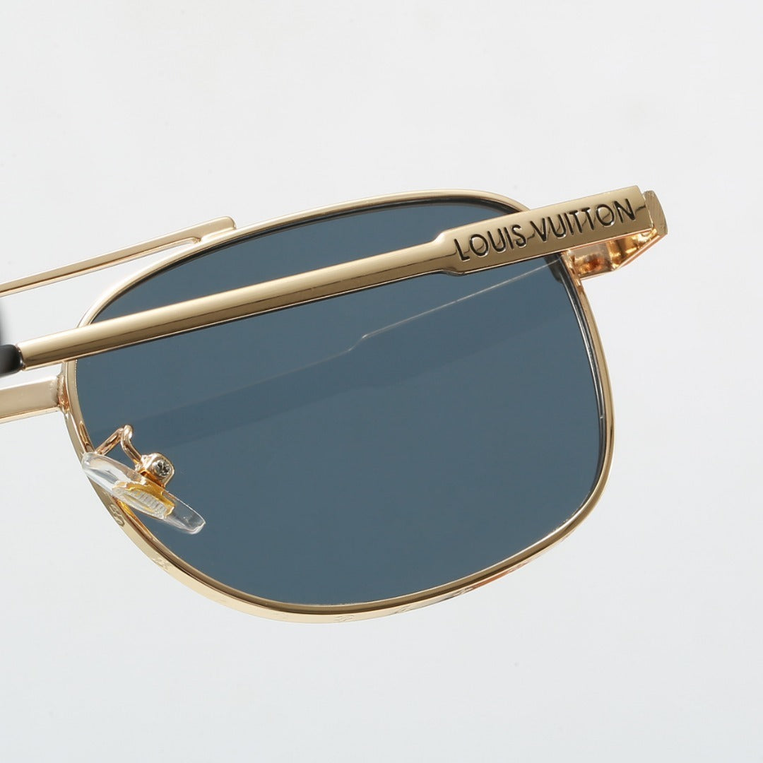 Louis vuitton Metal Double Bridge Square Sunglasses with Monogram Temples 9062 Square